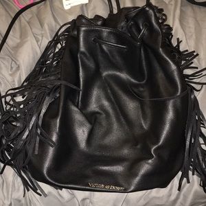 Fringe backpack purse